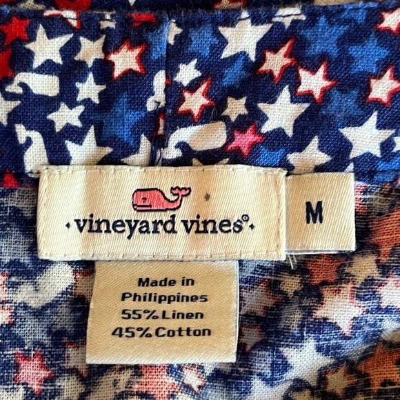 Vineyard Vines Women's Medium Stars & Whales Tunic Top Red White Blue - Picture 7 of 7